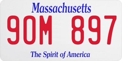 MA license plate 9OM897