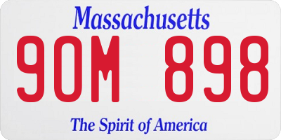 MA license plate 9OM898