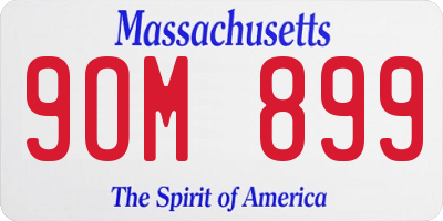 MA license plate 9OM899