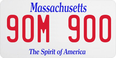 MA license plate 9OM900