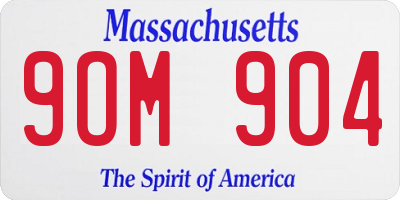 MA license plate 9OM904