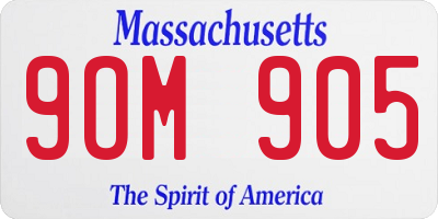MA license plate 9OM905