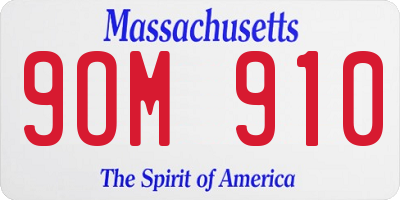 MA license plate 9OM910