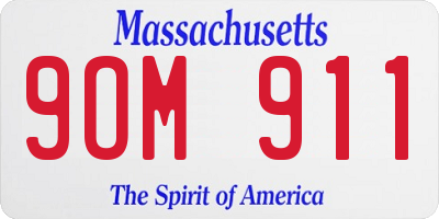 MA license plate 9OM911