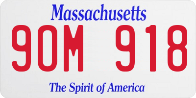 MA license plate 9OM918