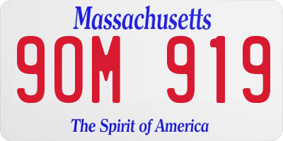 MA license plate 9OM919