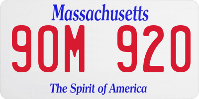 MA license plate 9OM920