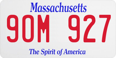 MA license plate 9OM927