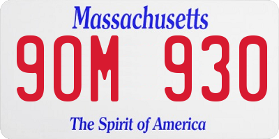 MA license plate 9OM930