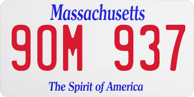 MA license plate 9OM937