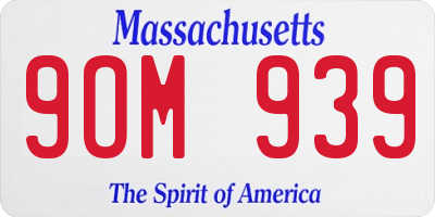 MA license plate 9OM939
