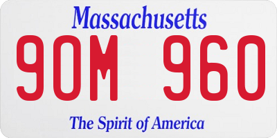 MA license plate 9OM960