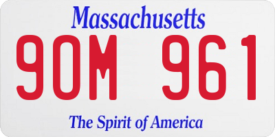 MA license plate 9OM961