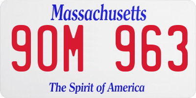 MA license plate 9OM963