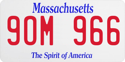 MA license plate 9OM966