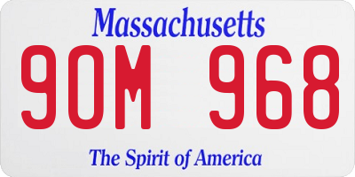MA license plate 9OM968