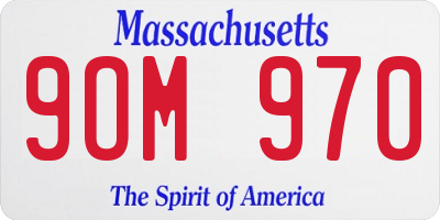 MA license plate 9OM970
