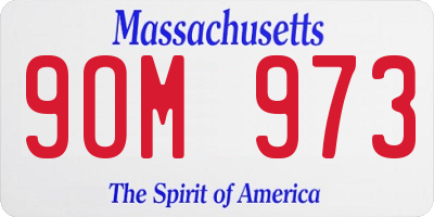 MA license plate 9OM973