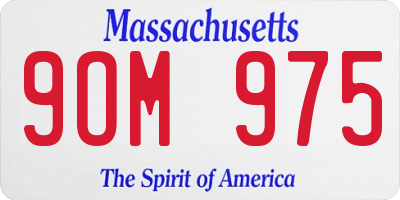 MA license plate 9OM975