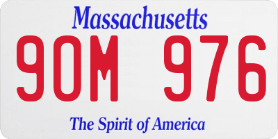 MA license plate 9OM976