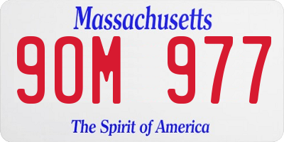 MA license plate 9OM977