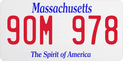 MA license plate 9OM978
