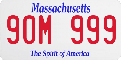 MA license plate 9OM999