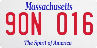 MA license plate 9ON016