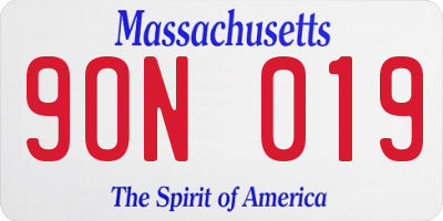 MA license plate 9ON019