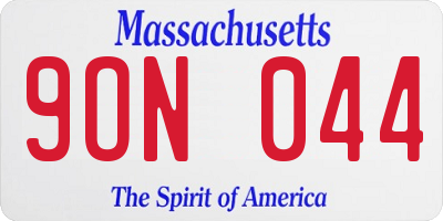 MA license plate 9ON044