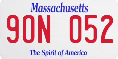 MA license plate 9ON052