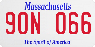 MA license plate 9ON066