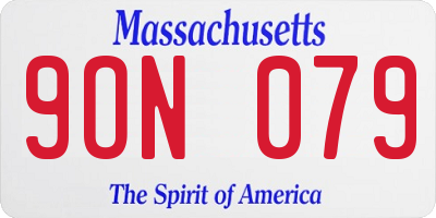 MA license plate 9ON079