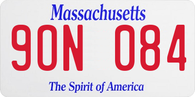 MA license plate 9ON084