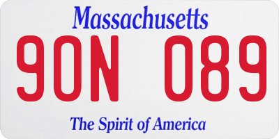 MA license plate 9ON089