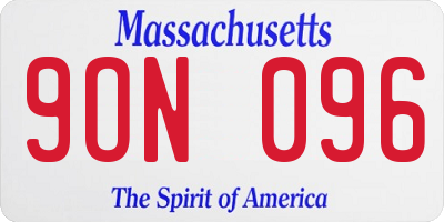 MA license plate 9ON096