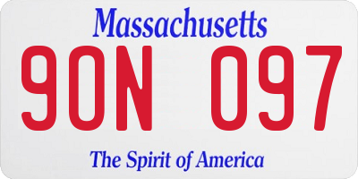 MA license plate 9ON097
