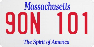 MA license plate 9ON101