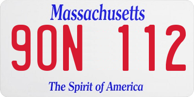 MA license plate 9ON112