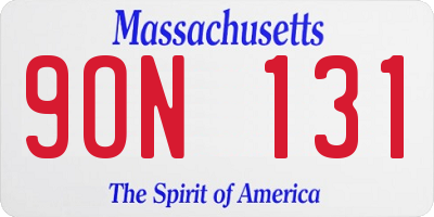 MA license plate 9ON131