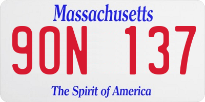 MA license plate 9ON137