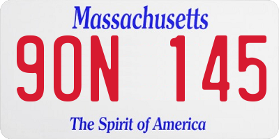 MA license plate 9ON145
