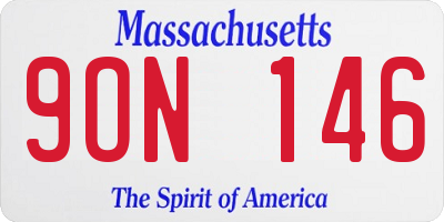 MA license plate 9ON146