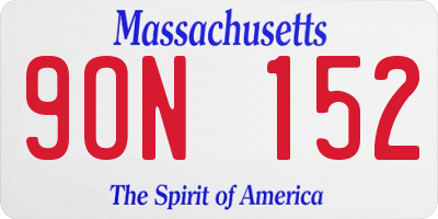 MA license plate 9ON152