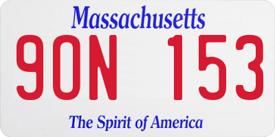 MA license plate 9ON153