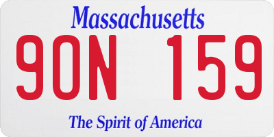 MA license plate 9ON159