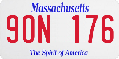 MA license plate 9ON176