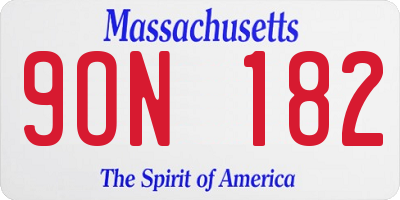 MA license plate 9ON182