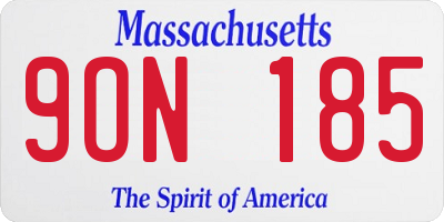 MA license plate 9ON185
