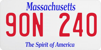 MA license plate 9ON240